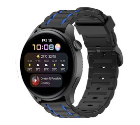 Strap-it Bracelet sport boucle Huawei Watch 3 (Pro) (noir/bleu)