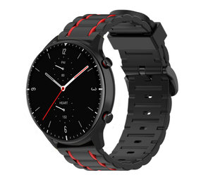 Strap-it Bracelet sport boucle Amazfit GTR 2 (noir/rouge)