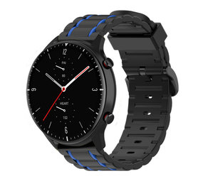 Strap-it Bracelet sport boucle Amazfit GTR 2 (noir/bleu)
