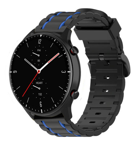 Strap-it Strap-it Bracelet sport boucle Amazfit GTR 2 (noir/bleu)