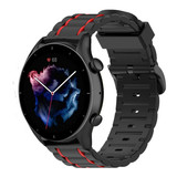 Strap-it Bracelet sport boucle Amazfit GTR 3 (noir/rouge)
