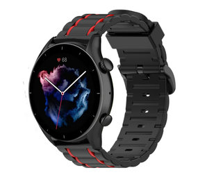 Strap-it Bracelet sport boucle Amazfit GTR 3 (noir/rouge) Strap-it Bracelet sport boucle Amazfit GTR 3 (noir/rouge)