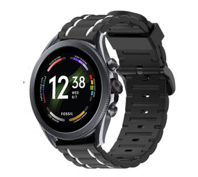 Strap-it Bracelet sport boucle Fossil Gen 6 44mm (noir/blanc) Strap-it Bracelet sport boucle Fossil Gen 6 44mm (noir/blanc)