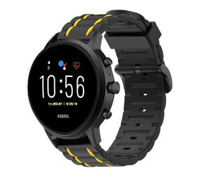Strap-it Bracelet sport boucle Fossil Gen 5 (noir/jaune) Strap-it Bracelet sport boucle Fossil Gen 5 (noir/jaune)