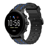 Strap-it Bracelet sport boucle Fossil Gen 5 (noir/bleu) Strap-it Bracelet sport boucle Fossil Gen 5 (noir/bleu)