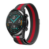 Strap-it Bracelet Milanais Huawei Watch GT 2 (noir/rouge)