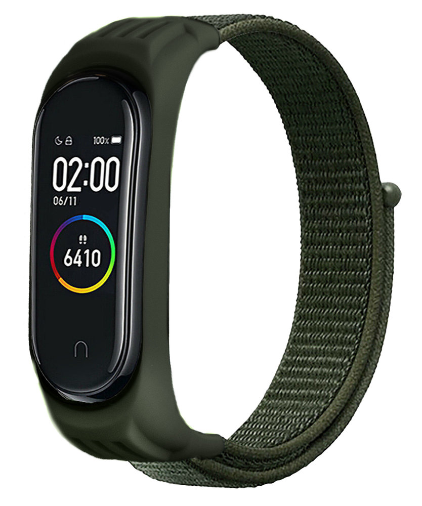 Strap-it Strap-it Bracelet nylon Xiaomi Mi Band 5 (vert armée)