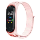 Strap-it Bracelet nylon Xiaomi Mi Band 5 (rose clair)