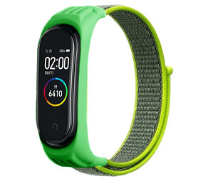 Strap-it Bracelet nylon Xiaomi Mi Band 6 (jaune-vert)