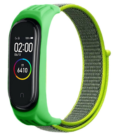 Strap-it Strap-it Bracelet nylon Xiaomi Mi Band 6 (jaune-vert)