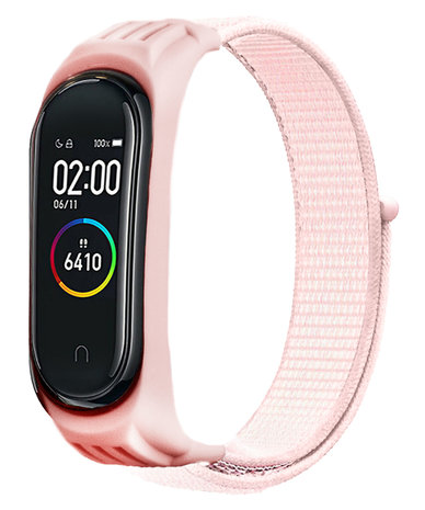 Strap-it Strap-it Bracelet nylon Xiaomi Mi Band 6 (rose clair)