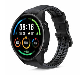 Strap-it Bracelet silicone/cuir Xiaomi Mi Watch (noir)