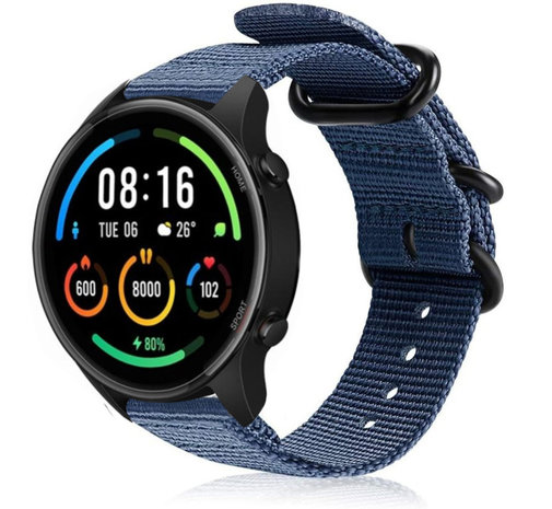 Strap-it Strap-it Bracelet nylon boucle Xiaomi Mi Watch (bleu)