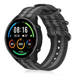 Strap-it Bracelet nylon boucle Xiaomi Mi Watch (noir/gris)