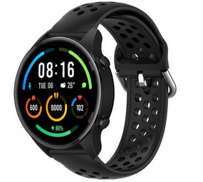 Strap-it Bracelet silicone avec trous Xiaomi Mi Watch (noir)