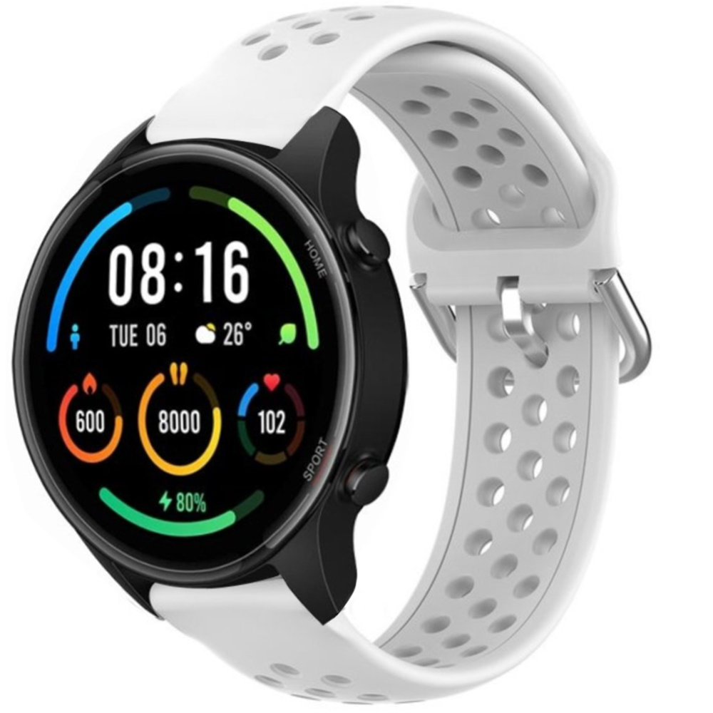 Strap-it Strap-it Bracelet silicone avec trous Xiaomi Mi Watch (blanc)