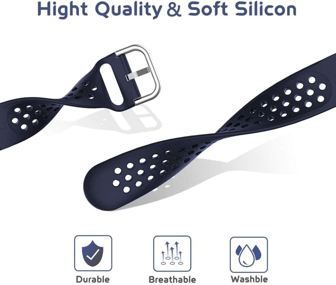 Strap-it Strap-it Bracelet silicone avec trous Xiaomi Mi Watch (bleu foncé)