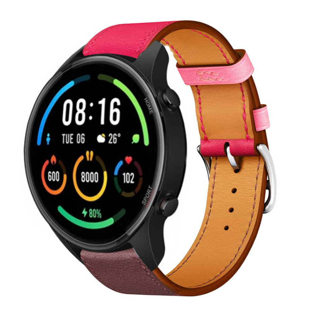 Strap-it Strap-it Bracelet cuir Xiaomi Mi Watch (rose/rouge marron)