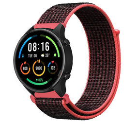 Strap-it Bracelet nylon Xiaomi Mi Watch (noir/rouge)