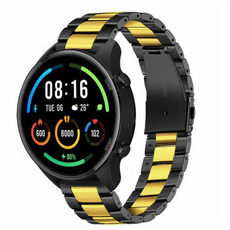 Strap-it Strap-it Bracelet acier Xiaomi Mi Watch (noir/or)