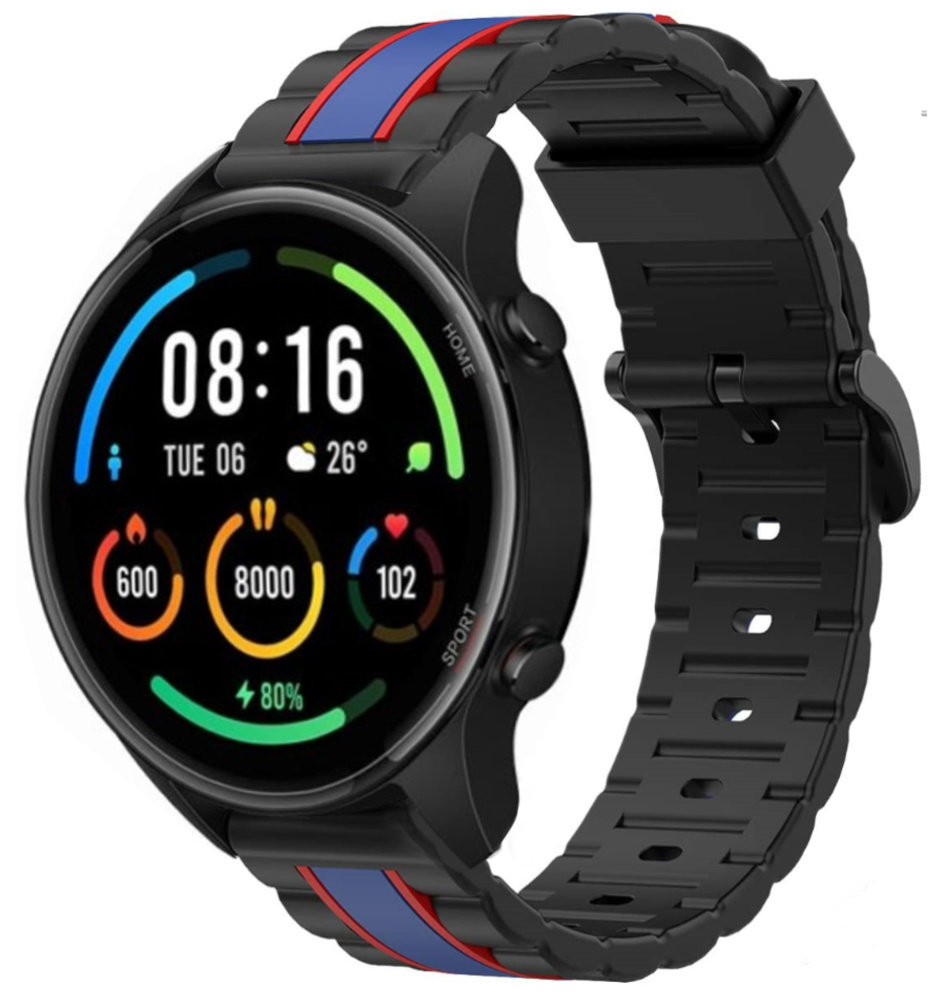 Strap-it Strap-it Bracelet Xiaomi Mi Watch Special Edition (noir/bleu) Strap-it Strap-it Bracelet Xiaomi Mi Watch Special Edition (noir/bleu)