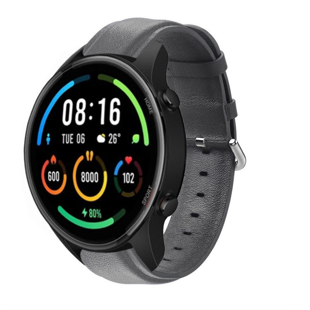 Strap-it Strap-it Bracelet cuir Xiaomi Mi Watch (gris foncé)