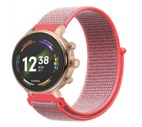 Strap-it Bracelet nylon Fossil Gen 6 - 42mm (rose/rouge)