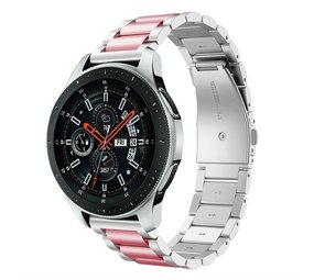 Strap-it Bracelet acier Samsung Galaxy Watch 46mm (argent/rose) Strap-it Bracelet acier Samsung Galaxy Watch 46mm (argent/rose)