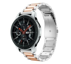 Strap-it Bracelet acier Samsung Galaxy Watch 46mm (argent/or rose)