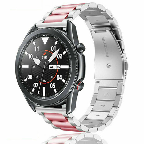 Strap-it Strap-it Bracelet acier Samsung Galaxy Watch 3 45mm (argent/rose)