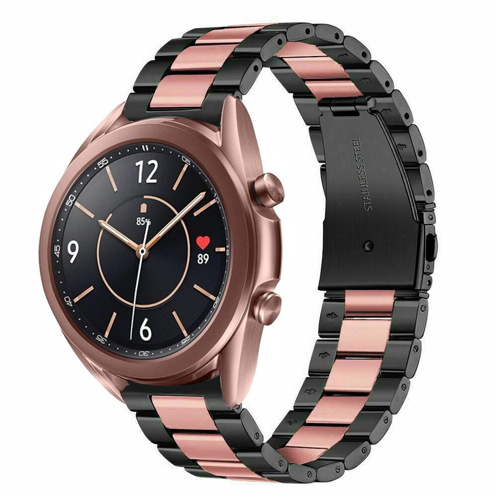 Strap-it Strap-it Bracelet acier Samsung Galaxy Watch 3 41mm (noir/rose)