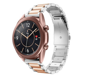 Strap-it Bracelet acier Samsung Galaxy Watch 3 41mm (argent/or rose)