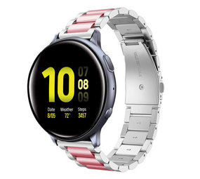 Strap-it Bracelet acier Samsung Galaxy Watch Active (argent/rose)