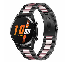 Strap-it Bracelet acier Huawei Watch GT 2 (noir/rose) Strap-it Bracelet acier Huawei Watch GT 2 (noir/rose)