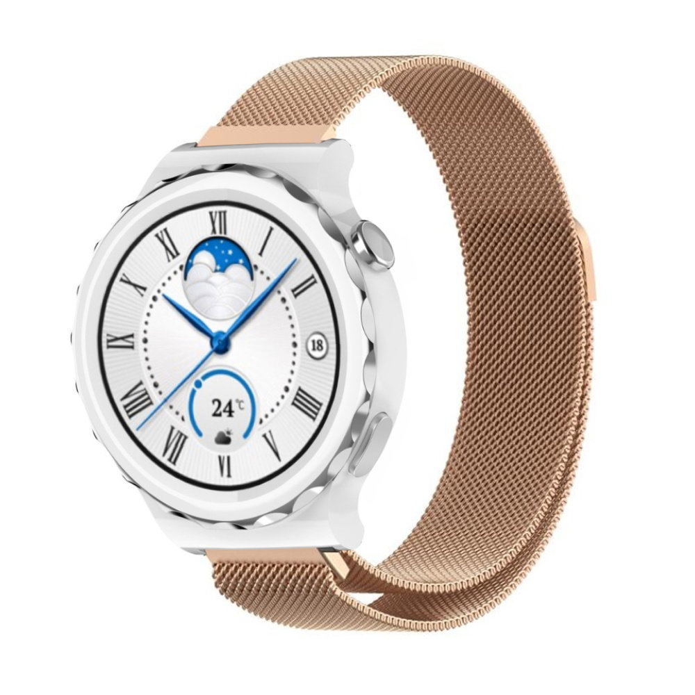 Strap-it Strap-it Bracelet Milanais Huawei Watch GT 3 Pro 43mm (or rose)