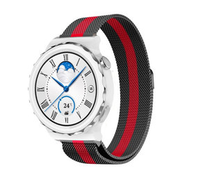 Strap-it Bracelet Milanais Huawei Watch GT 3 Pro 43mm (noir/rouge)