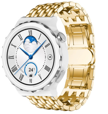 Strap-it Strap-it Bracelet acier dragon Huawei Watch GT 3 Pro 43mm (or)