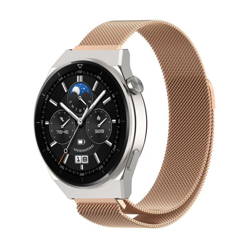 Strap-it Strap-it Bracelet Milanais Huawei Watch GT 3 Pro 46mm (or rose)