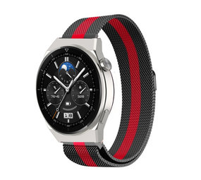 Strap-it Bracelet Milanais Huawei Watch GT 3 Pro 46mm (noir/rouge)