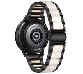 Strap-it Bracelet résine acier Samsung Galaxy Watch 42mm (noir/blanc)