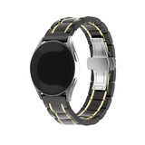 Strap-it Bracelet acier céramique Samsung Galaxy Watch 42mm (noir/or)