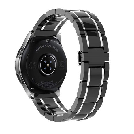Strap-it Strap-it Bracelet acier céramique Samsung Galaxy Watch 46mm (noir/argent)