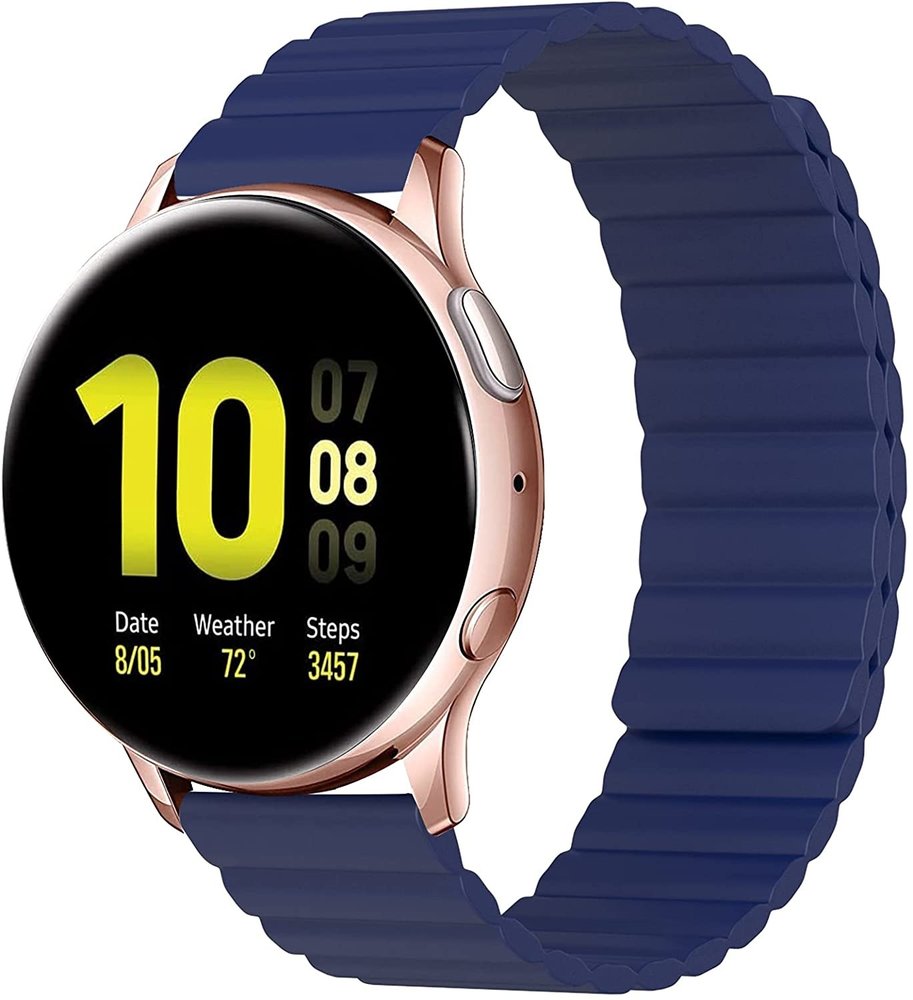 Strap-it Strap-it Bracelet silicone magnétique Samsung Galaxy Watch Active (bleu)