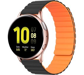 Strap-it Bracelet silicone magnétique Samsung Galaxy Watch Active (noir/orange)
