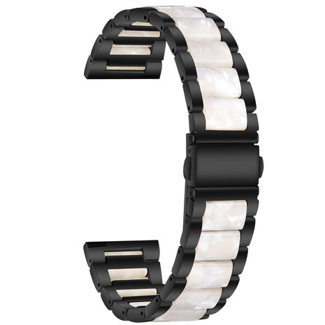 Strap-it Strap-it Bracelet résine acier Amazfit Bip (noir/blanc)