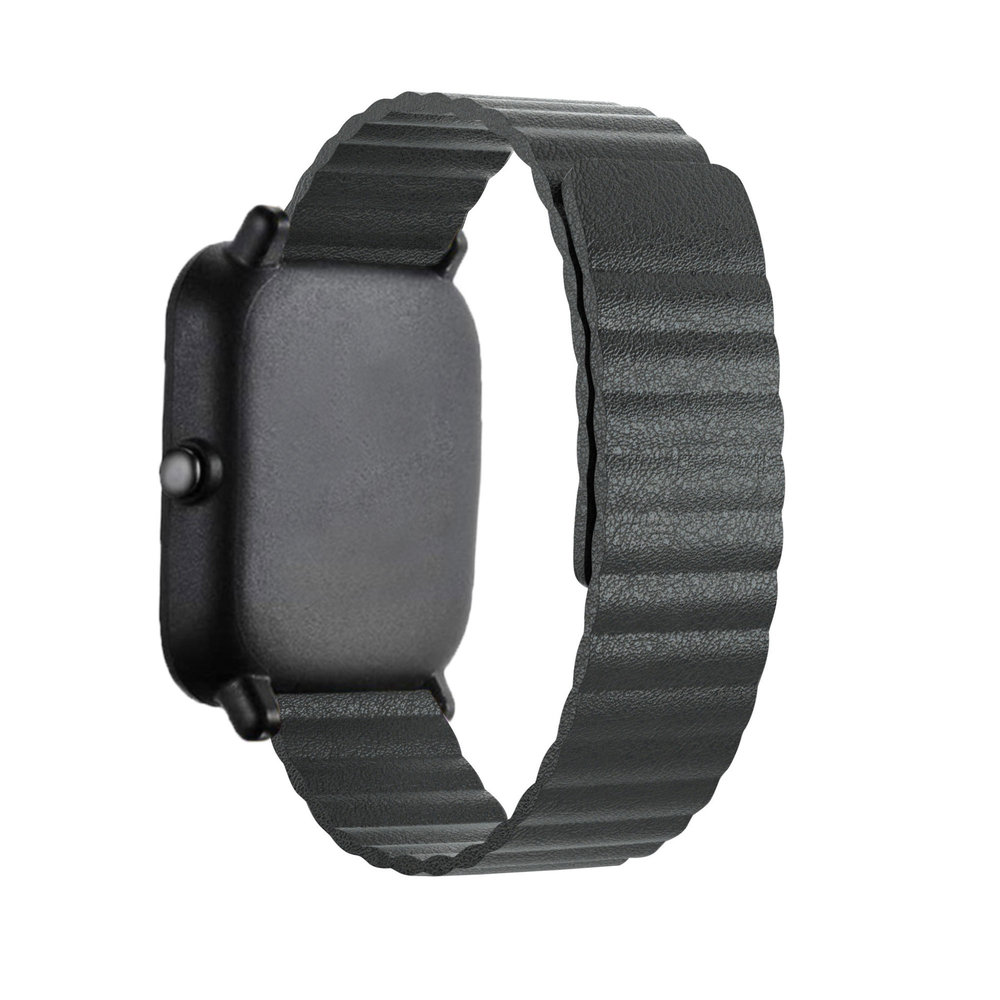Strap-it Strap-it Bracelet cuir Loop Amazfit Bip (noir)