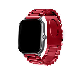 Strap-it Bracelet acier Amazfit Bip (vin rouge) Strap-it Bracelet acier Amazfit Bip (vin rouge)