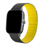 Strap-it Bracelet silicone magnétique Xiaomi Amazfit GTS (noir/jaune)