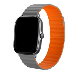 Strap-it Bracelet silicone magnétique Xiaomi Amazfit GTS (gris/Orange)