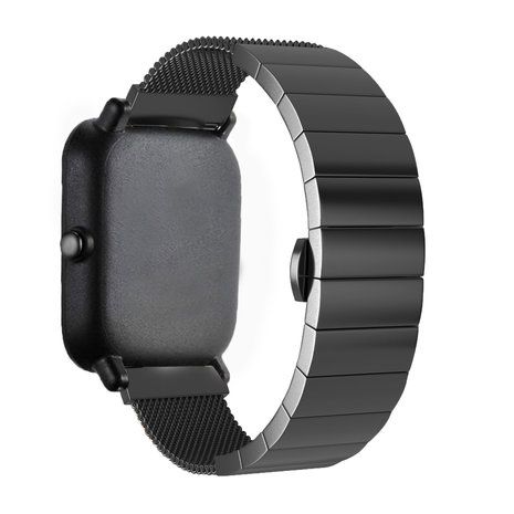 Strap-it Strap-it Bracelet acier Milanais Xiaomi Amazfit GTS (noir)